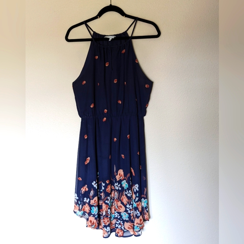 Collective Concepts Halter Dress Navy Floral Size L